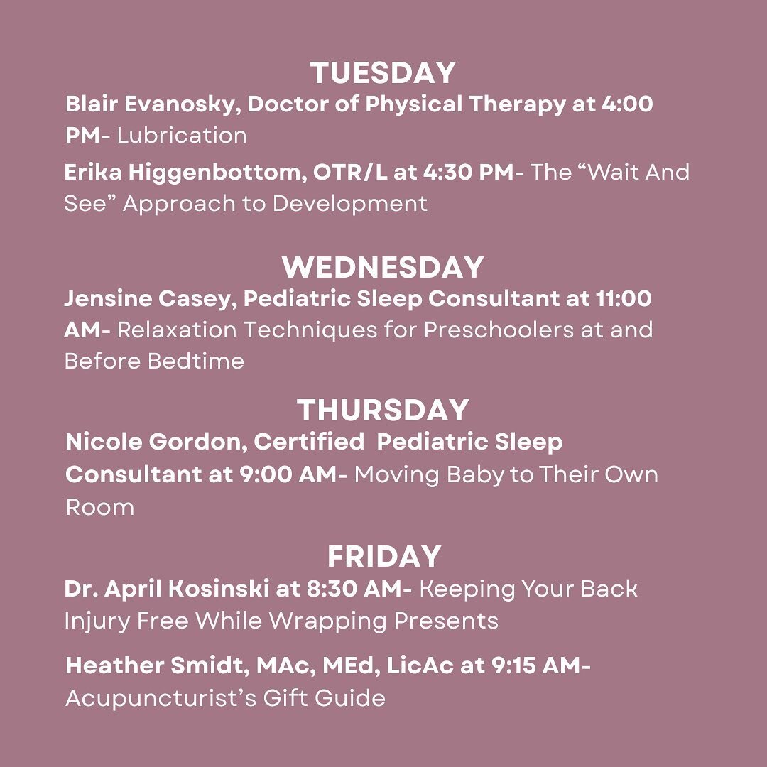 Join us in the Doc &amp; Doula Facebook group for this week&rsquo;s live presentations.