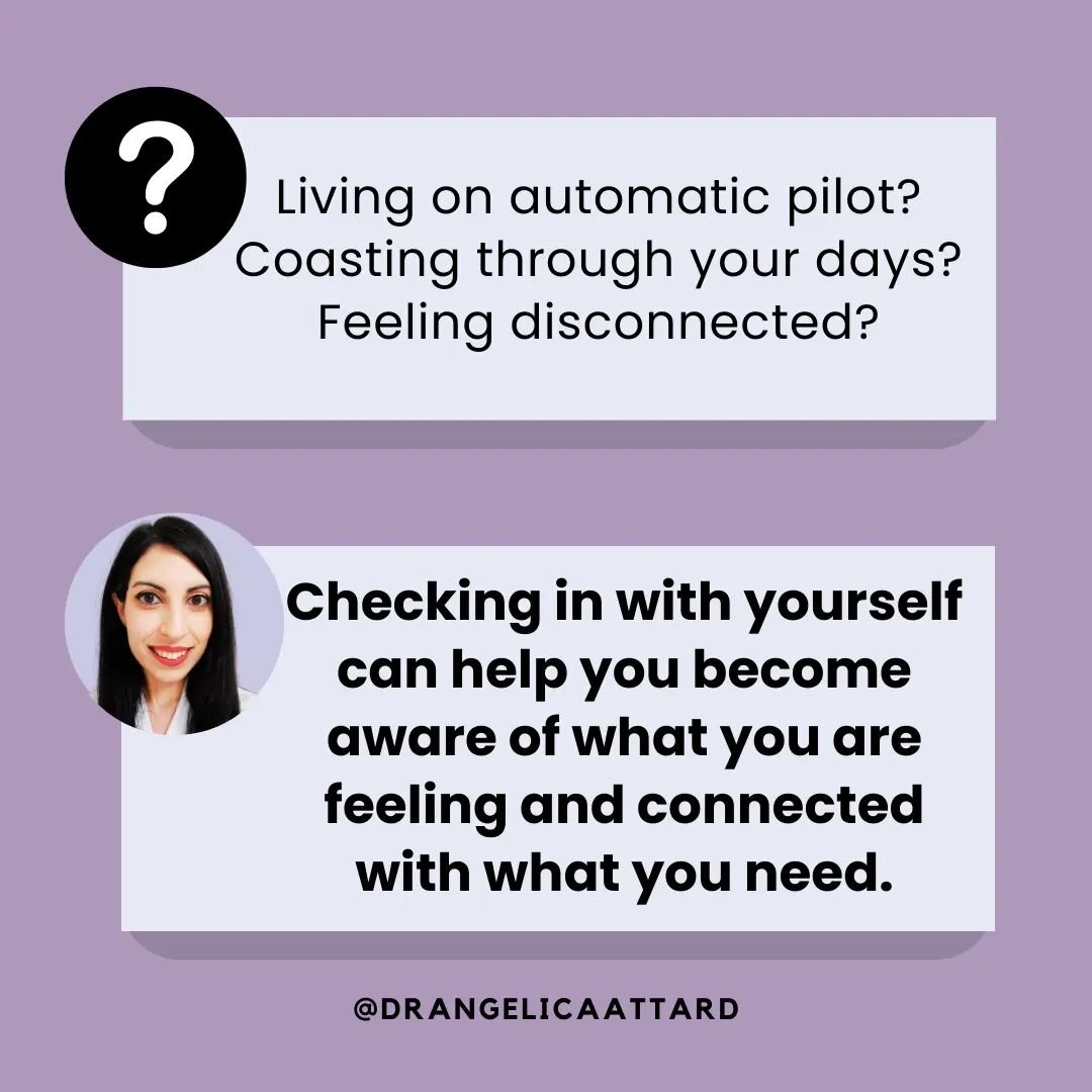 Living on automatic pilot? Coasting through your days? Feeling disconnected?&nbsp;

Checking in with yourself can help you become aware of what you are feeling and connected with what you need.
&nbsp;
Follow this week for more information on how lear