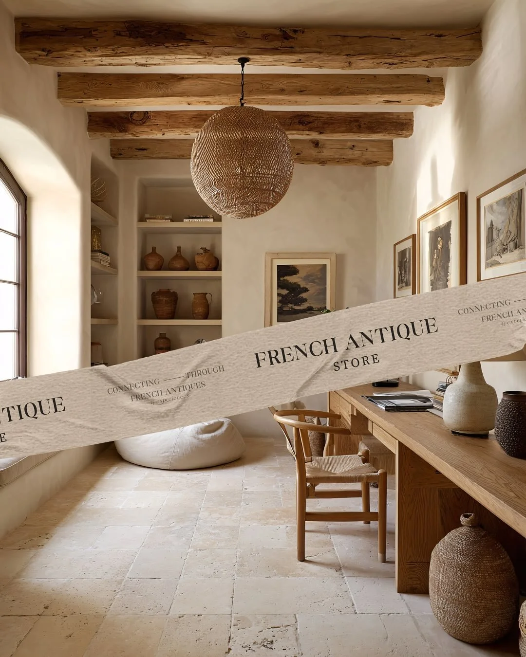 A visual study in texture, time, and storytelling 🖊️

This concept explores the quiet poetry of French antiques &mdash; where craftsmanship meets memory, and design becomes a bridge between eras.
Each element &mdash; paper, linen, woodgrain, light &
