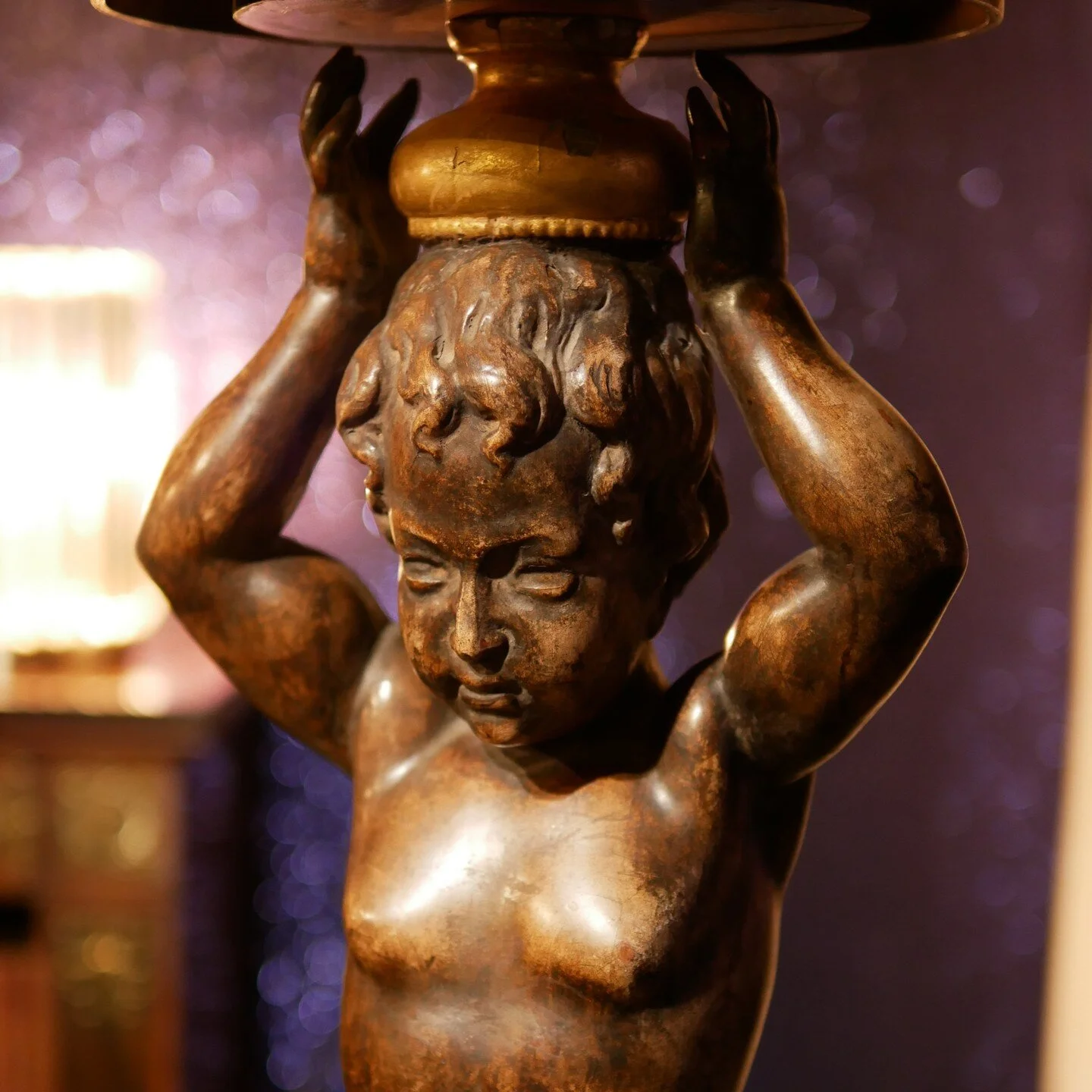 PAIR OF TORCH&Egrave;RE CURLY HAIRED BOYS HOLDING TRAYS &pound;18,000