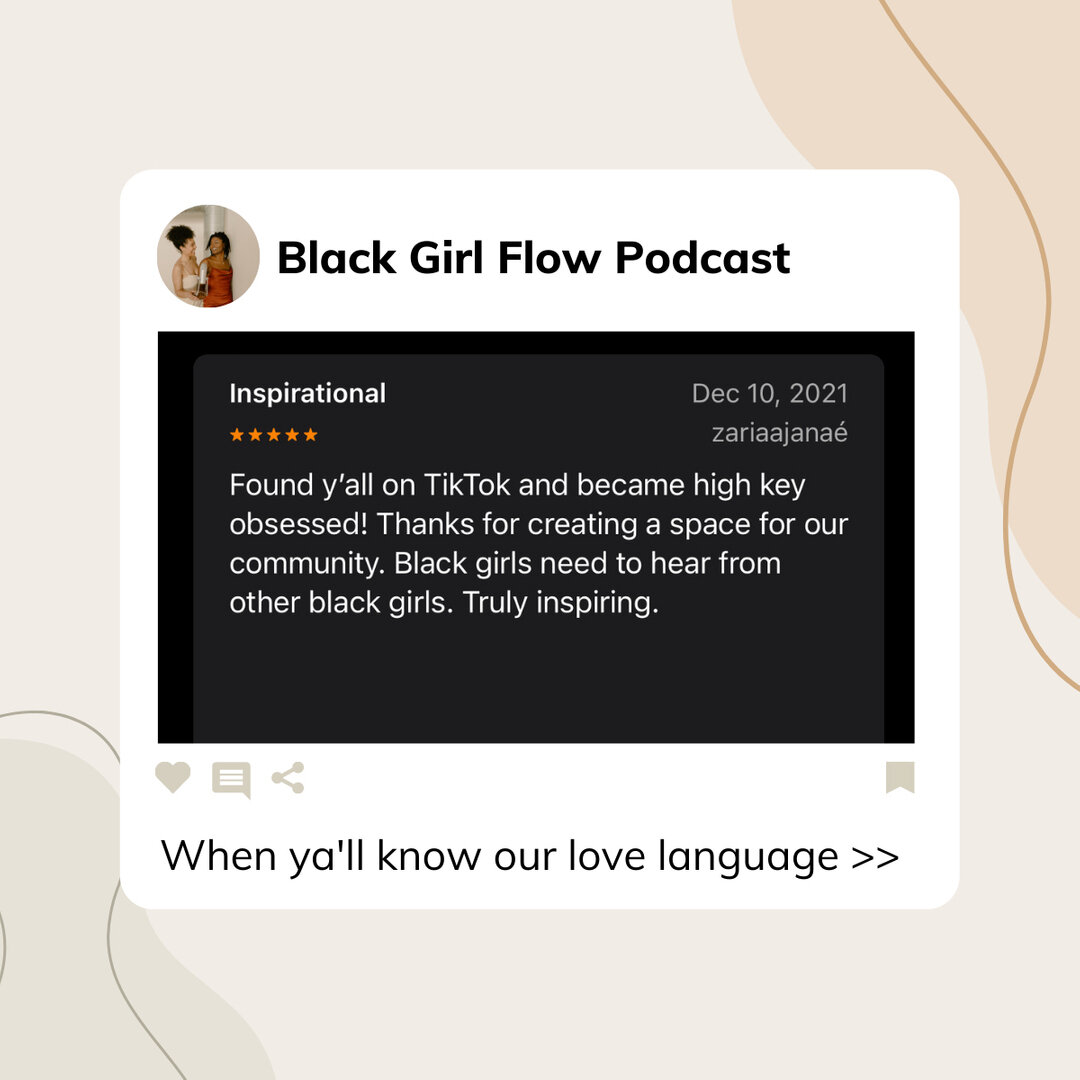 When y&rsquo;all know our love language is leaving reviews on Apple podcasts&gt;&gt;​​​​​​​​
​​​​​​​​
Seriously, from the bottom of our hearts thank you for the support always 🤍