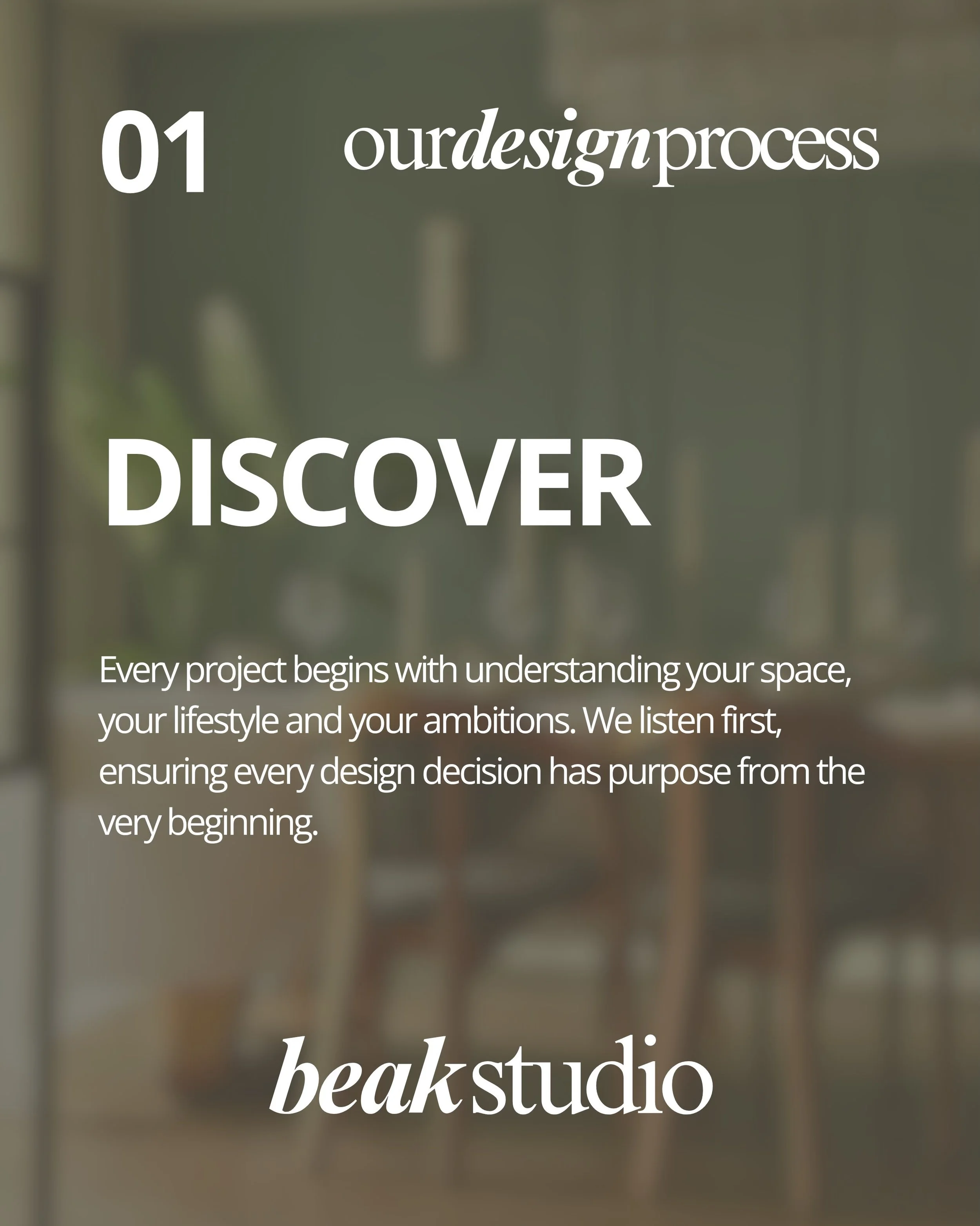 Behind every considered interior is a considered process.

Discover. Design. Technical. Deliver. ✨

Simple, collaborative and tailored to every project.