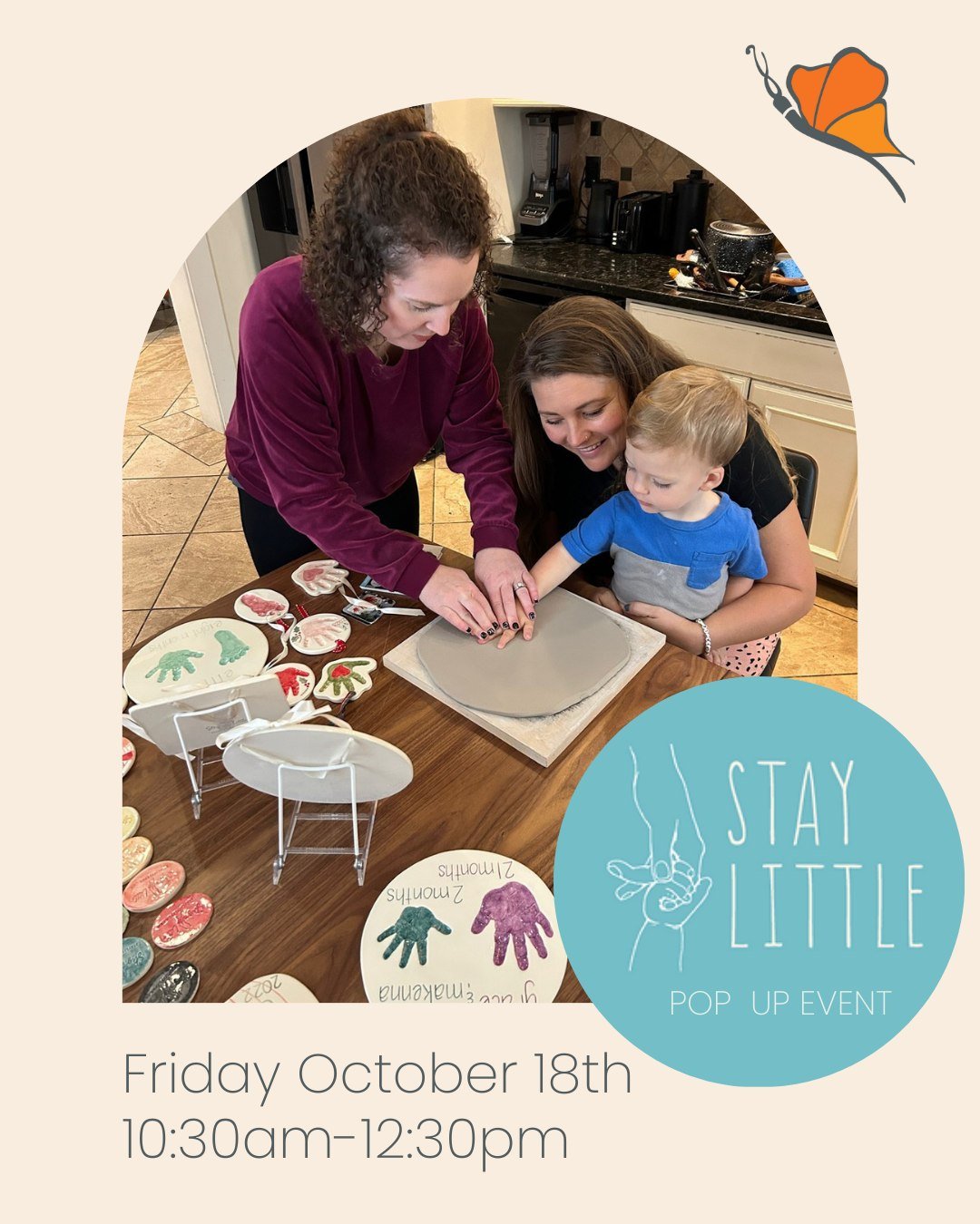 Join us for an extra special Lactation Lounge Pop Up Event with @staylittlepdx on Friday, October 18th!

Create beautiful handprint and footprint keepsakes that will be ready just in time for the holidays. Space is limited, so please register in adva