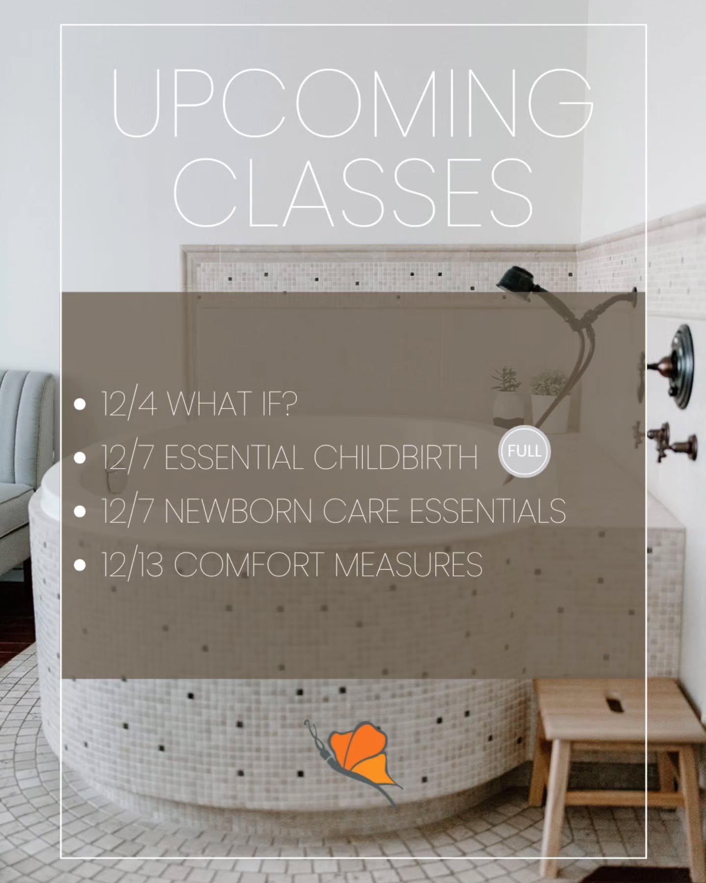 -

Upcoming classes for December ❄️ 

✨ Classes are open to any expectant parents in the Portland area- not just Andaluz clients

✔️ Book a class on our website waterbirth.net/classes or via the link in our bio

#birthcenter #childbirtheducation #pdx