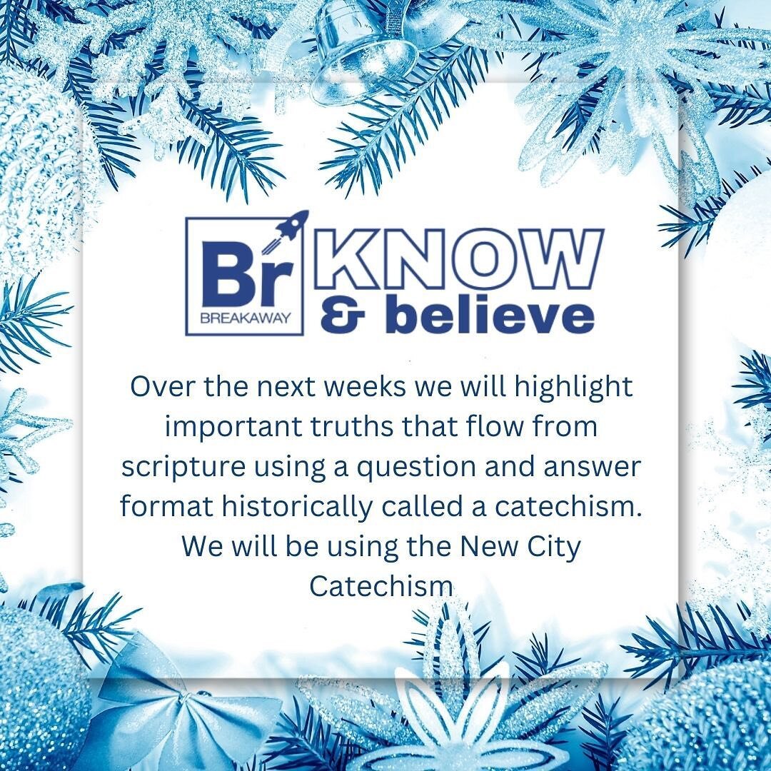 Once a week we will be reminding you of some vitally important truth about God, His Word and is.  We will be using the New City Catechism which presents these truths in a question and answer format.  There will also be scripture and a few questions t