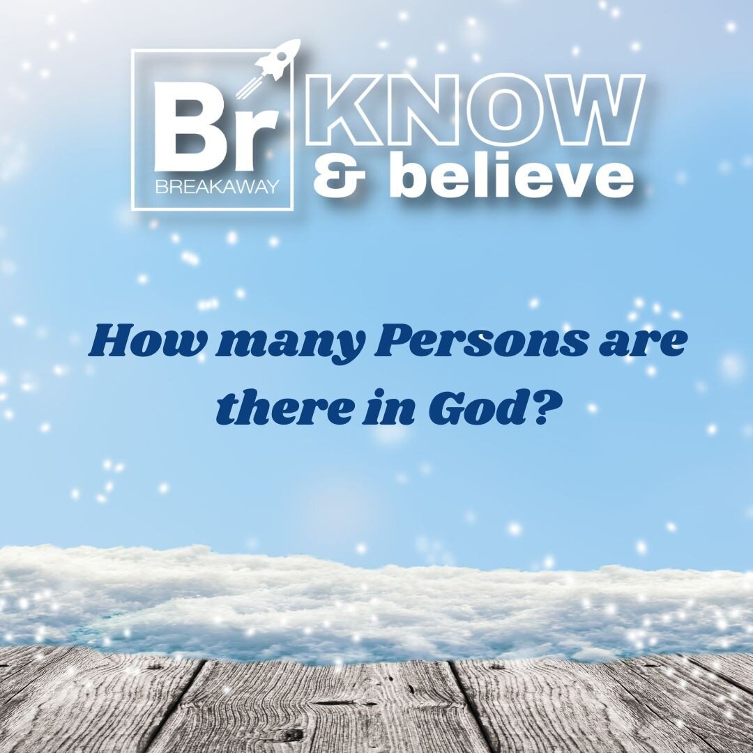 Back to our Know &amp; Believe series. This week is an interesting question. How many persons are in God? The answer gives us the confidence to know that God the Father, God the Son (Jesus) and God the Holy Spirit are all involved in our salvation an