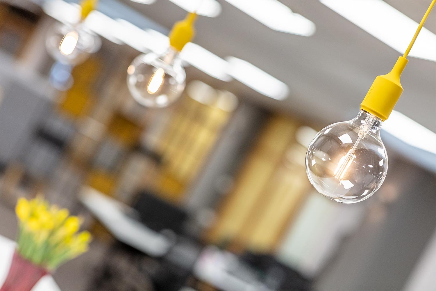 yellow office feature led lighting