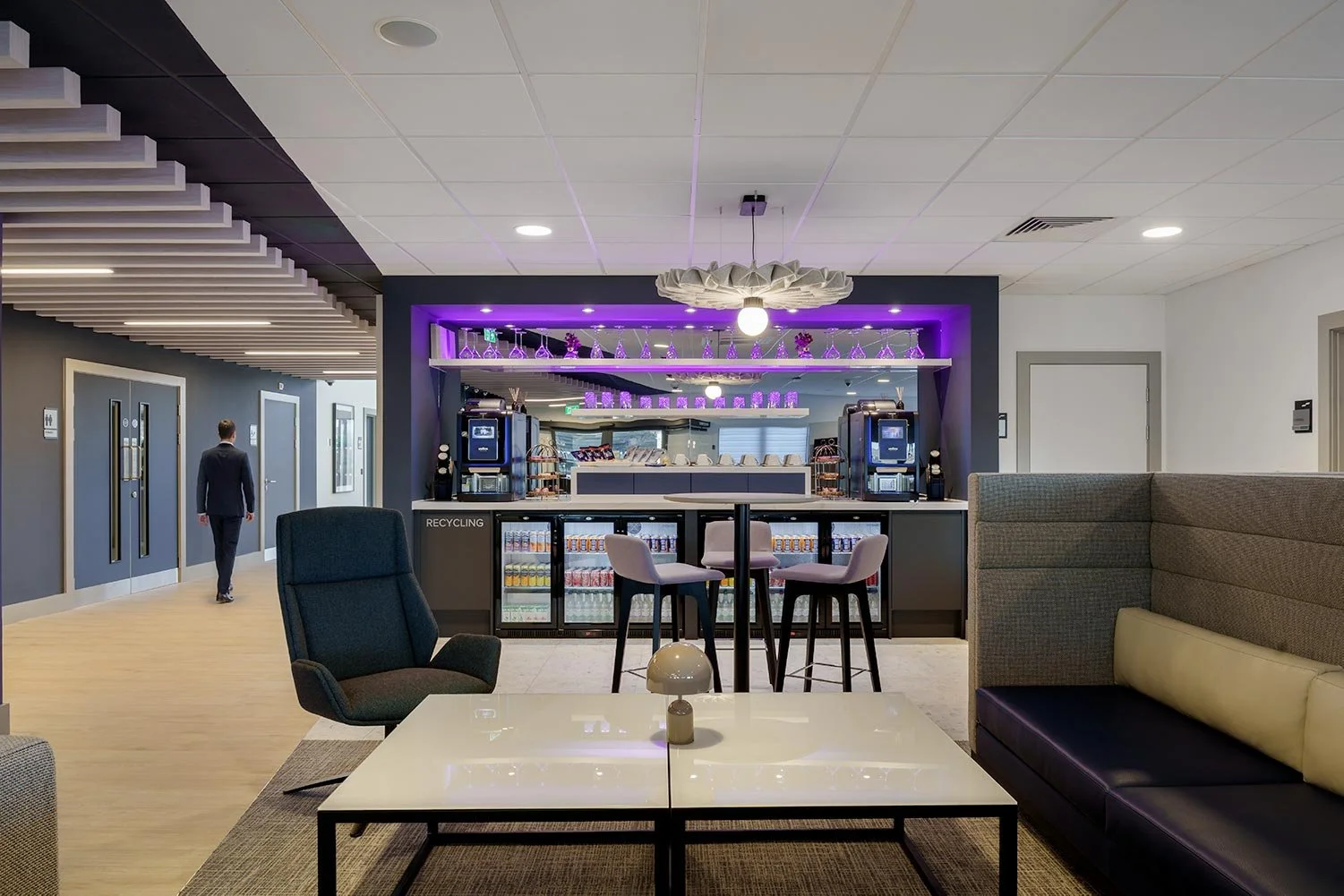 Airport business lounge and bar
