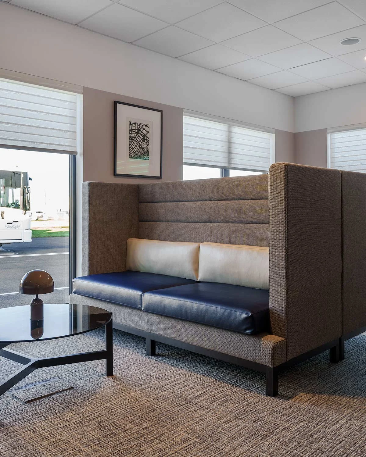 Airport business lounge soft seating