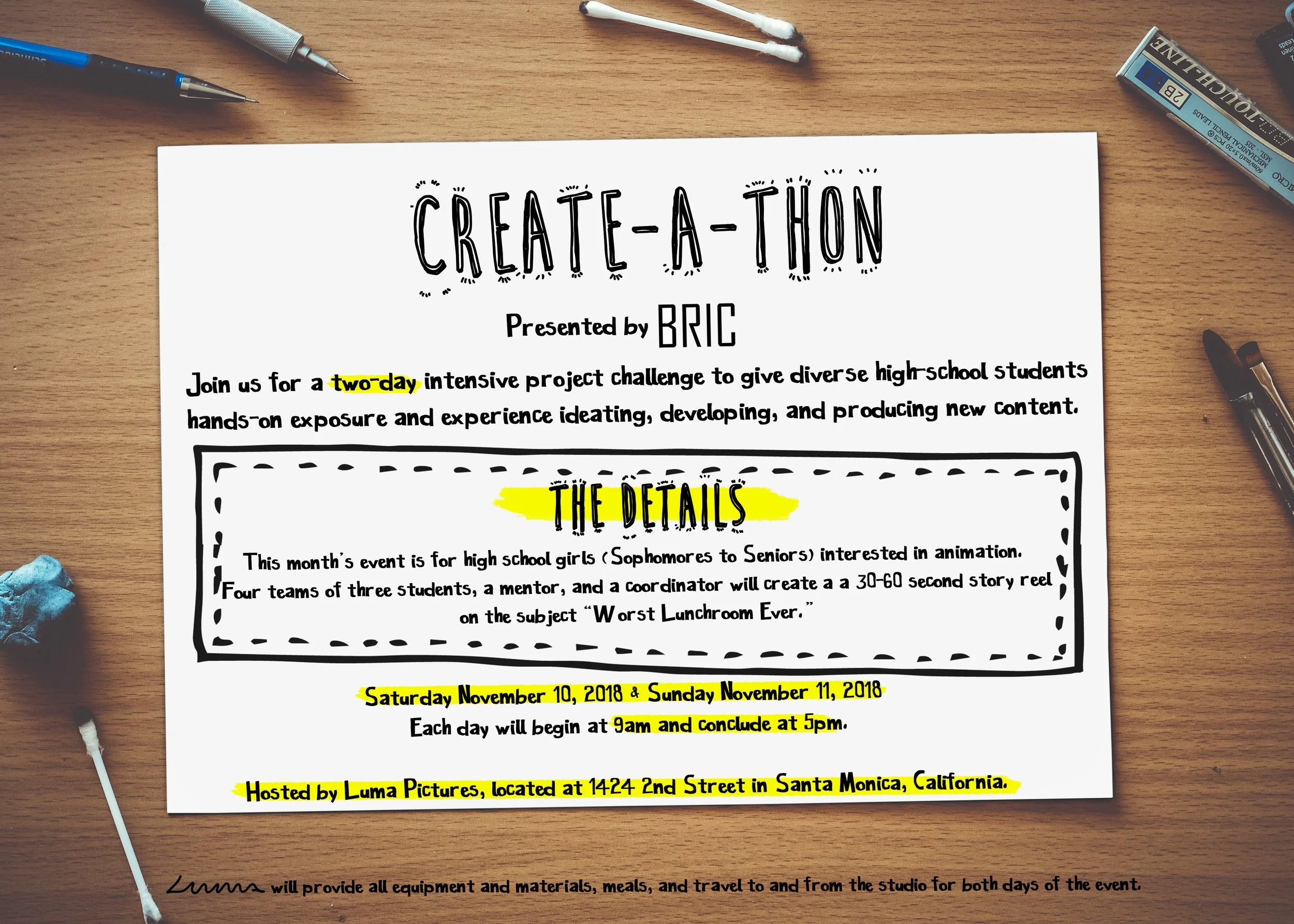 BRIC to host inaugural Create-A-Thon with Luma Pictures