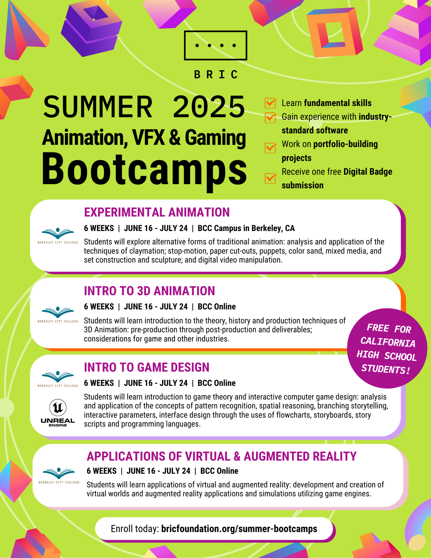Summer 2025 Bootcamps — The BRIC Foundation