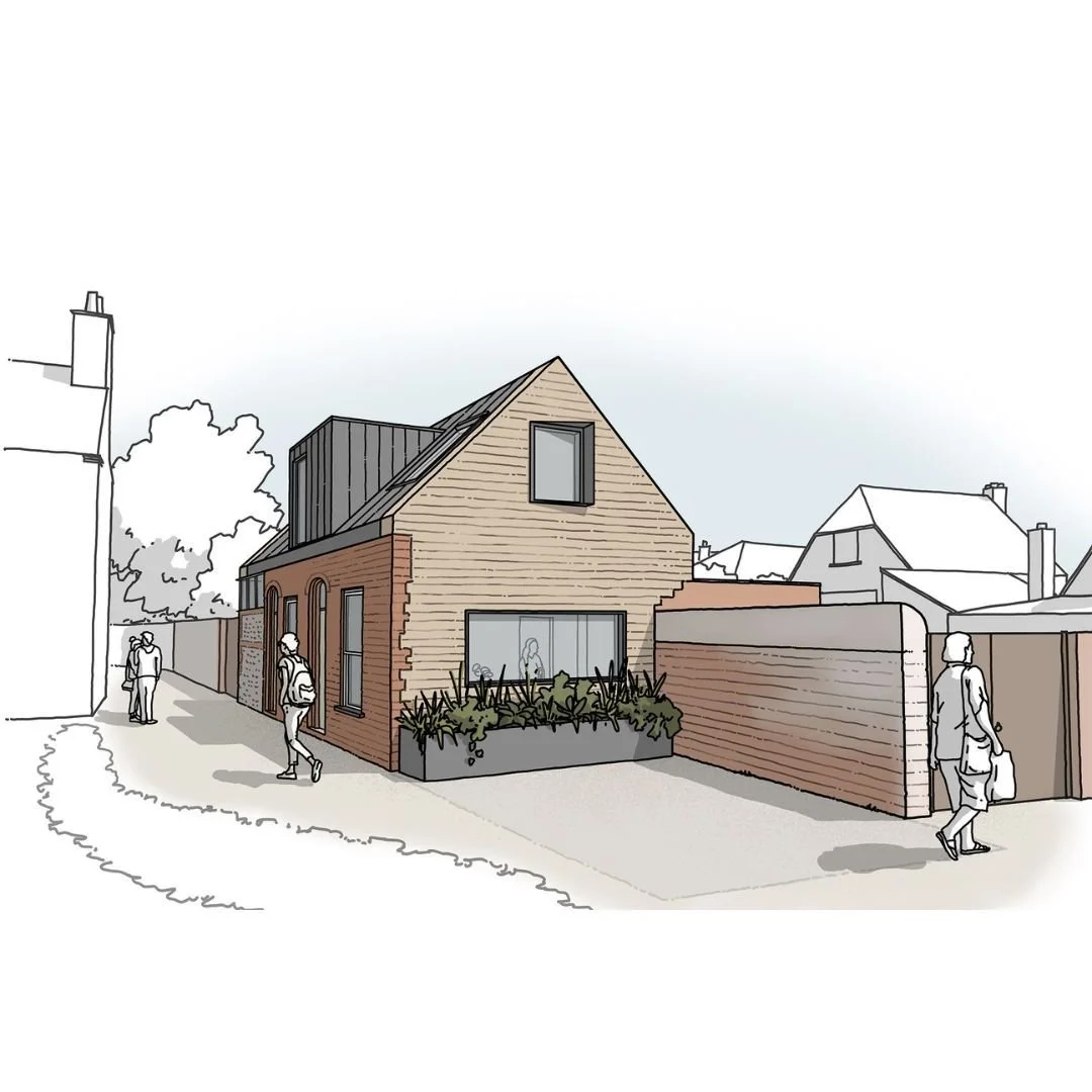 Here is an illustration of a new project designed by @studiobad2022, this one the redevelopment of a small historic building into a new home. The existing walls are retained and incorporated into the new design. 

__________________

Hi, I&rsquo;m As