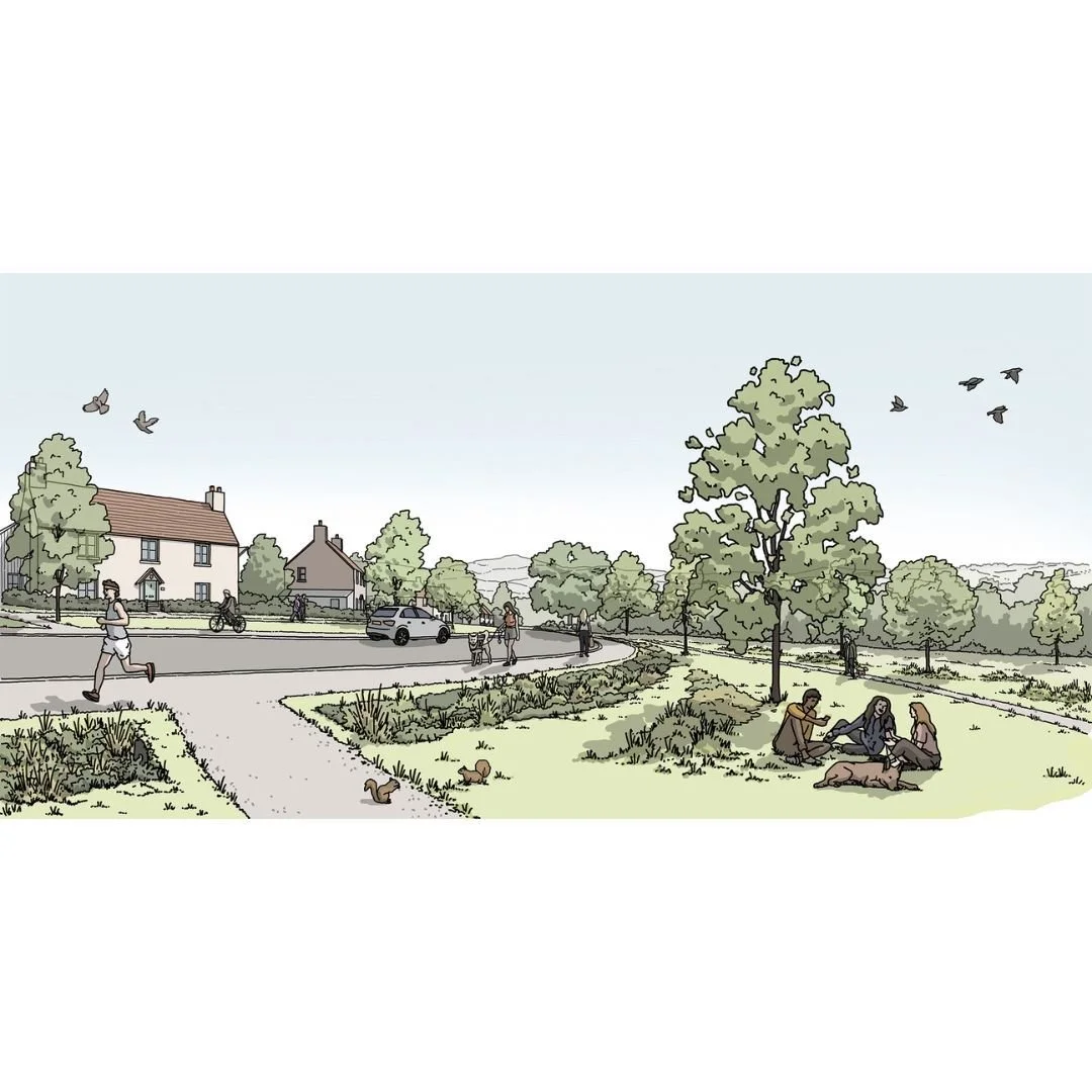 Here is a wonderful perspective view DesignPad was asked to create for a North Dorset residential project designed by @georgejamesarch. In this illustration, the architecture sits back and allows the natural characteristics of the site and its vistas