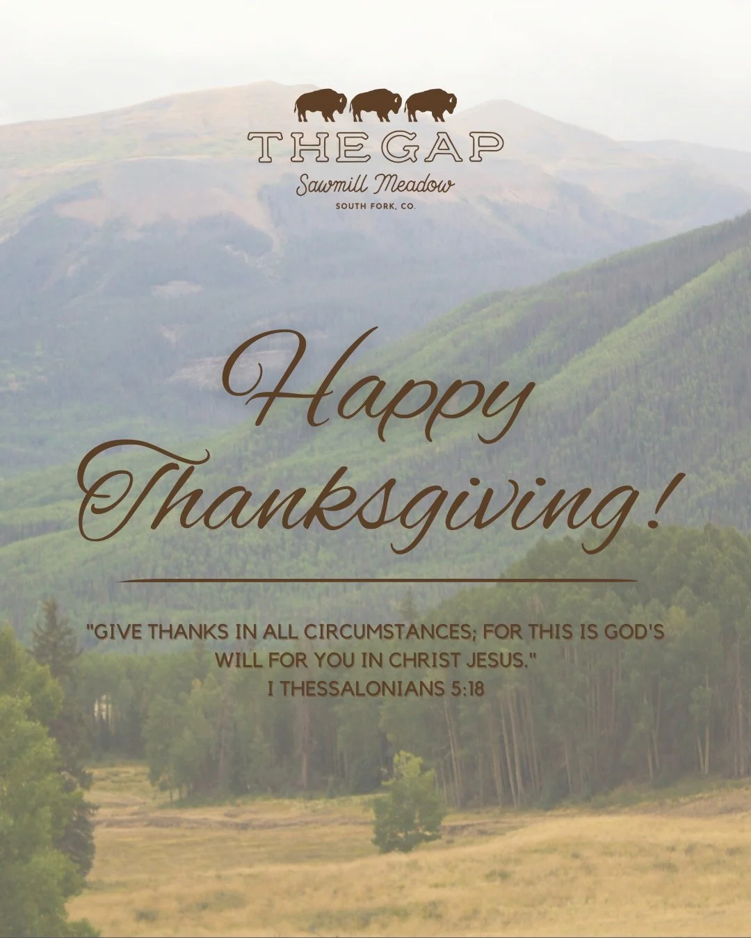 From our herd to yours &mdash; Happy Thanksgiving! Today we pause to thank God for His provision, His faithfulness, and the incredible community He's building here at The Gap at Sawmill Meadow. 🤎🦬

#LeanIn #TheGap #TheGapatSawmillMeadow #GapYear #S