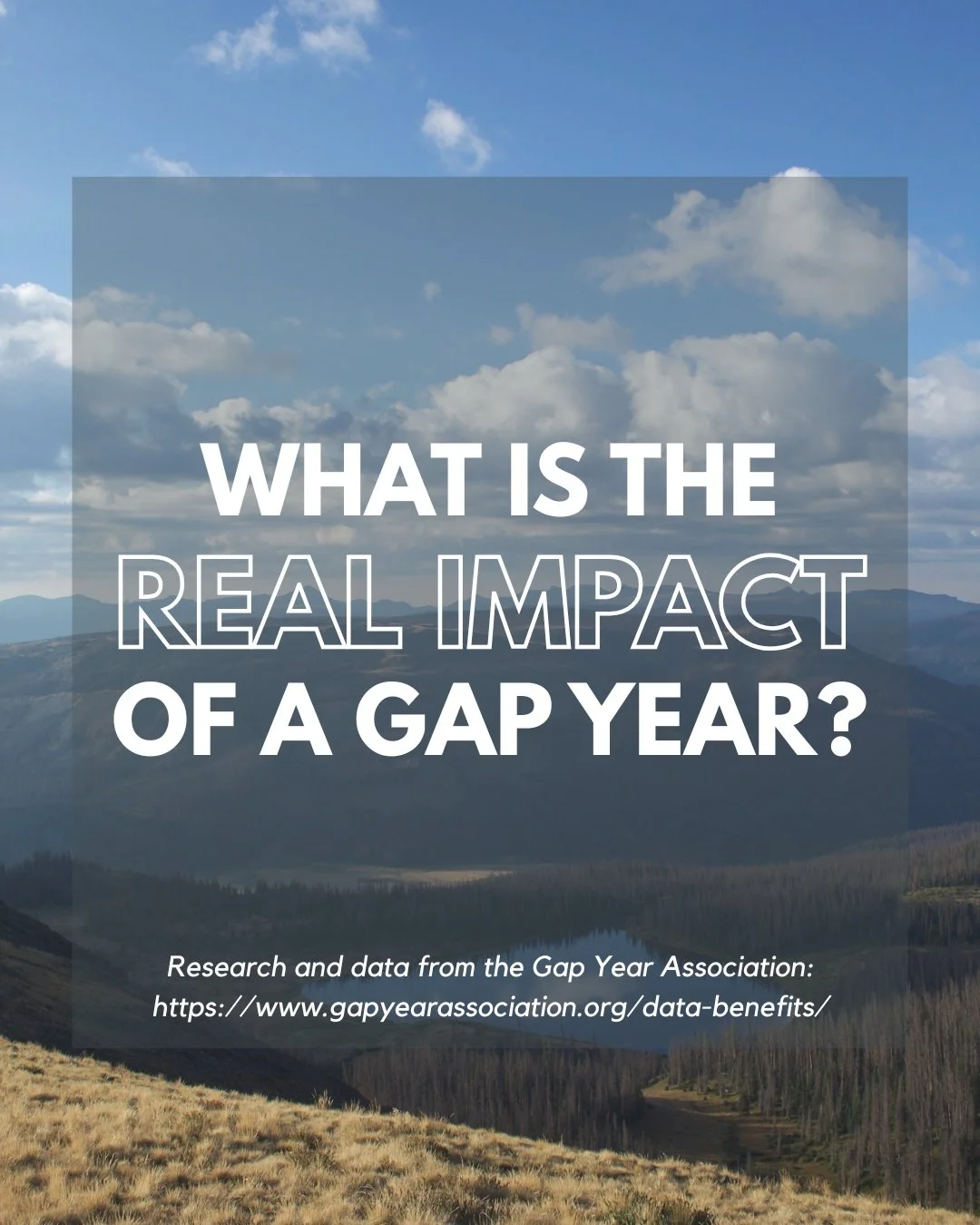 A gap year isn't time off &mdash; it's time on purpose.

According to the Gap Year Association, students who take a gap year report:
✨ increased confidence and maturity
🎓 stronger academic motivation
🌍 deeper cultural understanding
🧭 clearer direc