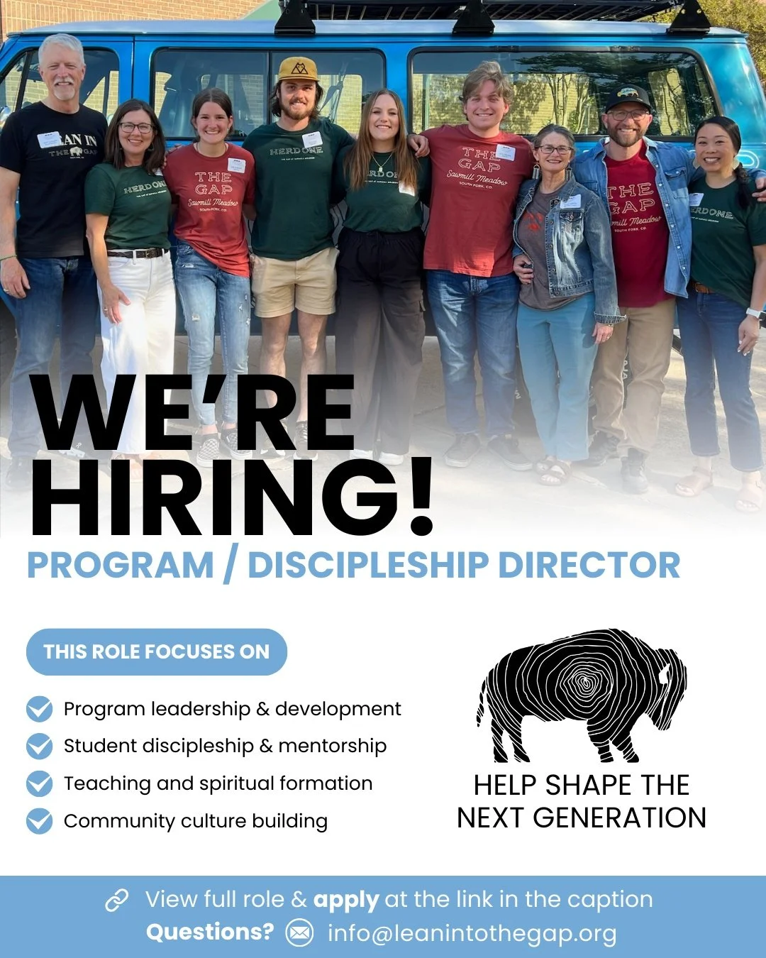We&rsquo;re growing&mdash;and we&rsquo;re hiring a Program / Discipleship Director 🌱

This role is for someone who loves mentoring young adults, building intentional programs, and helping students take meaningful next steps in faith and life.

If th