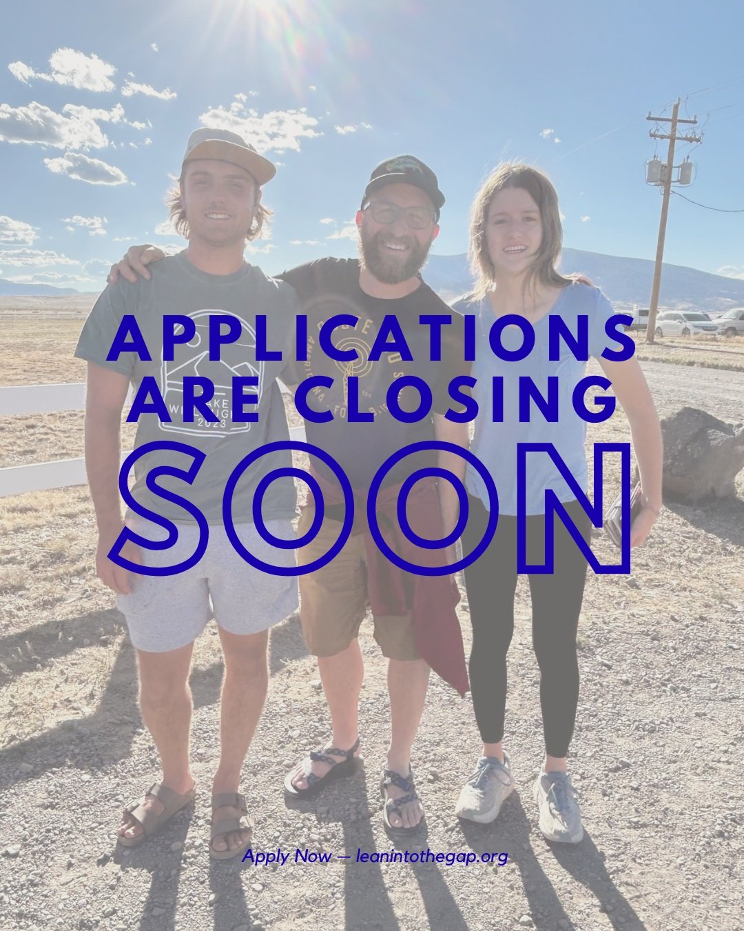 🚨Applications are closing SOON🚨
Don&rsquo;t miss the year that could change everything.
Apply now.

#LeanIn #TheGap #TheGapatSawmillMeadow #GapYear #SouthForkColorado #Apply #ApplicationsOpen
