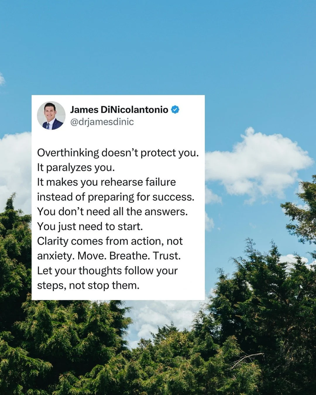 A reminder for those who&rsquo;ve been stuck in their heads lately. 🤔💭

Overthinking won&rsquo;t give you the clarity you&rsquo;re looking for. Get up and move. Take the next step. Don't let this in-between season paralyze you.

The Lord has you, a