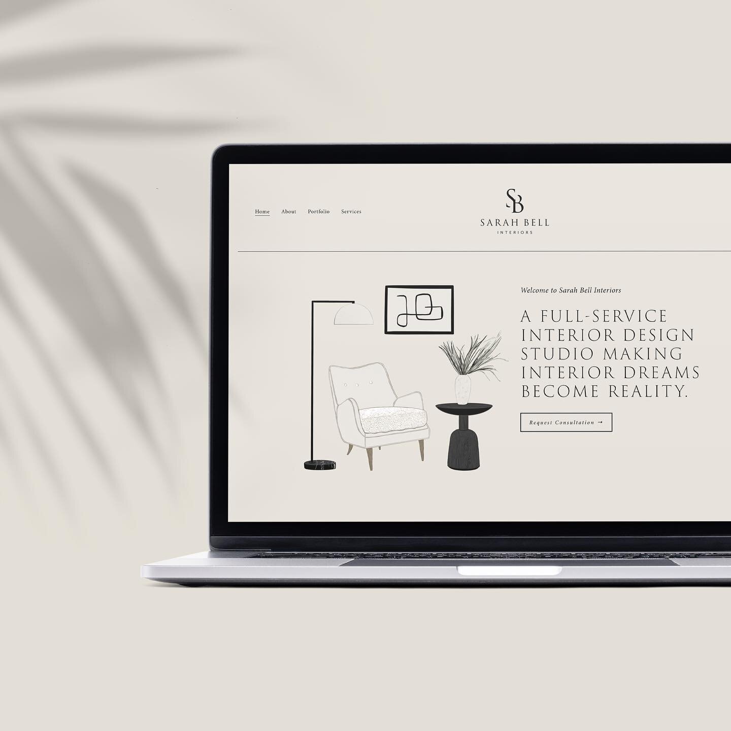 A little website redesign #wip for @sarahbellinteriors following a rebrand! 🪴 

Can&rsquo;t wait to share the final outcome 👏🏻

.
.
.

Computer psd created by rawpixel.com - www.freepik.com

#anneliesezakdesign #graphicdesign #graphicdesigner #gra