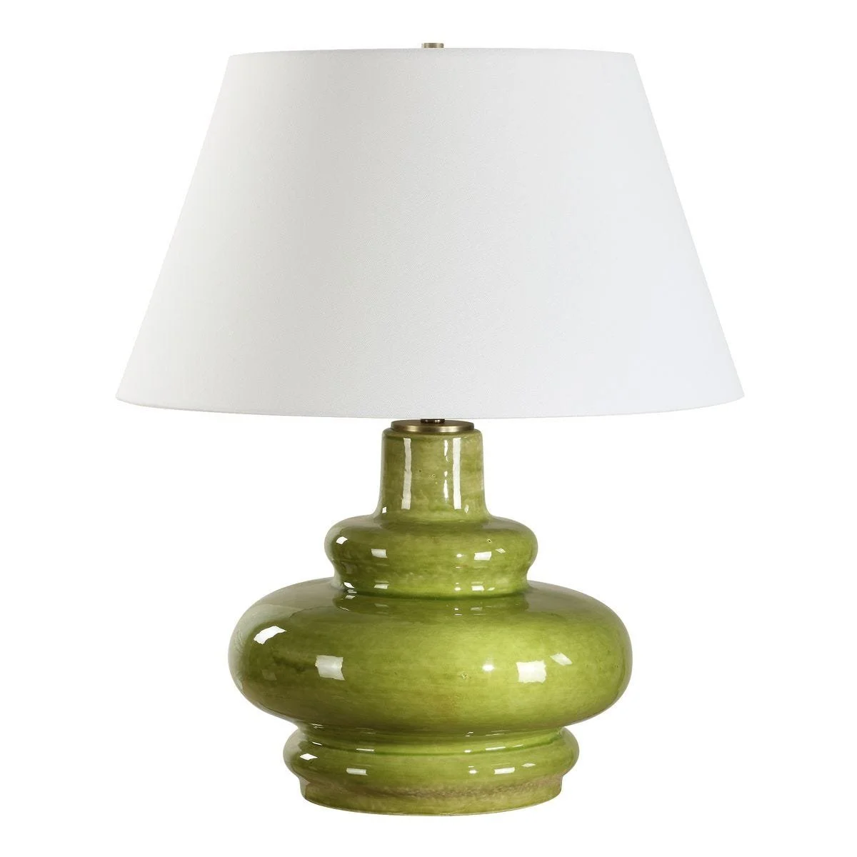 Moss green Penny table lamp adding color and refined style to a modern interior