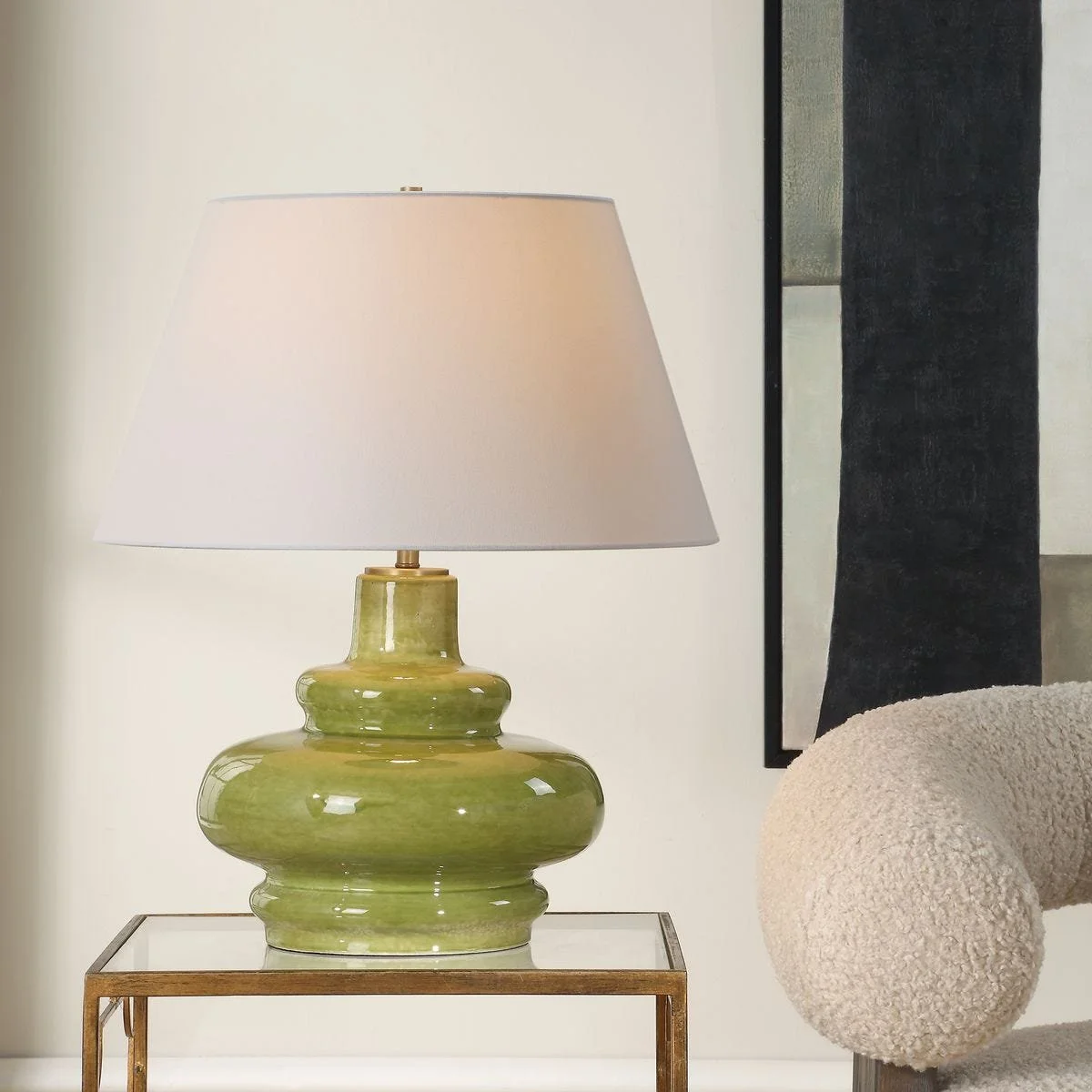 Porcelain Penny table lamp as a stylish accent for living spaces or bedside