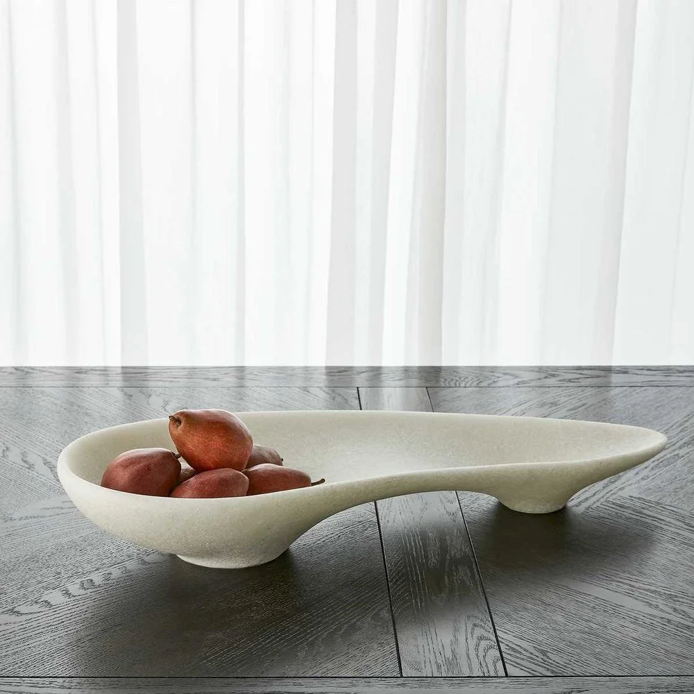 Single sculptural two-bowl centerpiece showing soft organic shape and smooth design