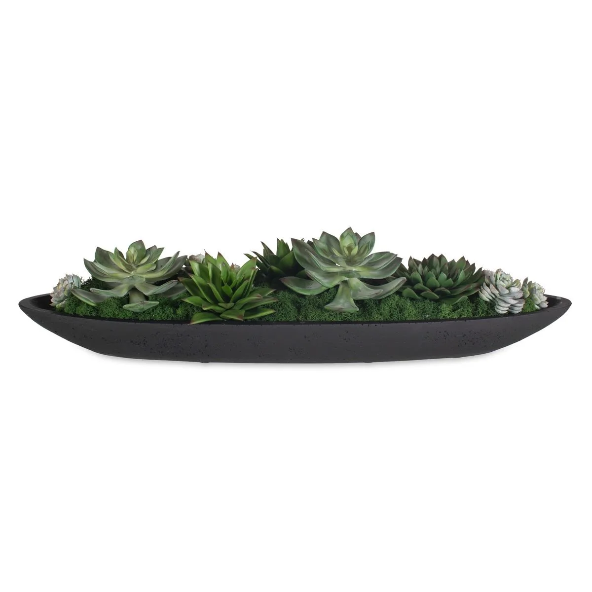 Faux succulent arrangement adding modern greenery to shelves, tables, or entryways