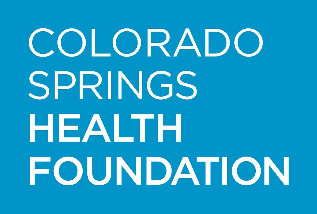 Colorado Springs Health Foundation Logo on teal background