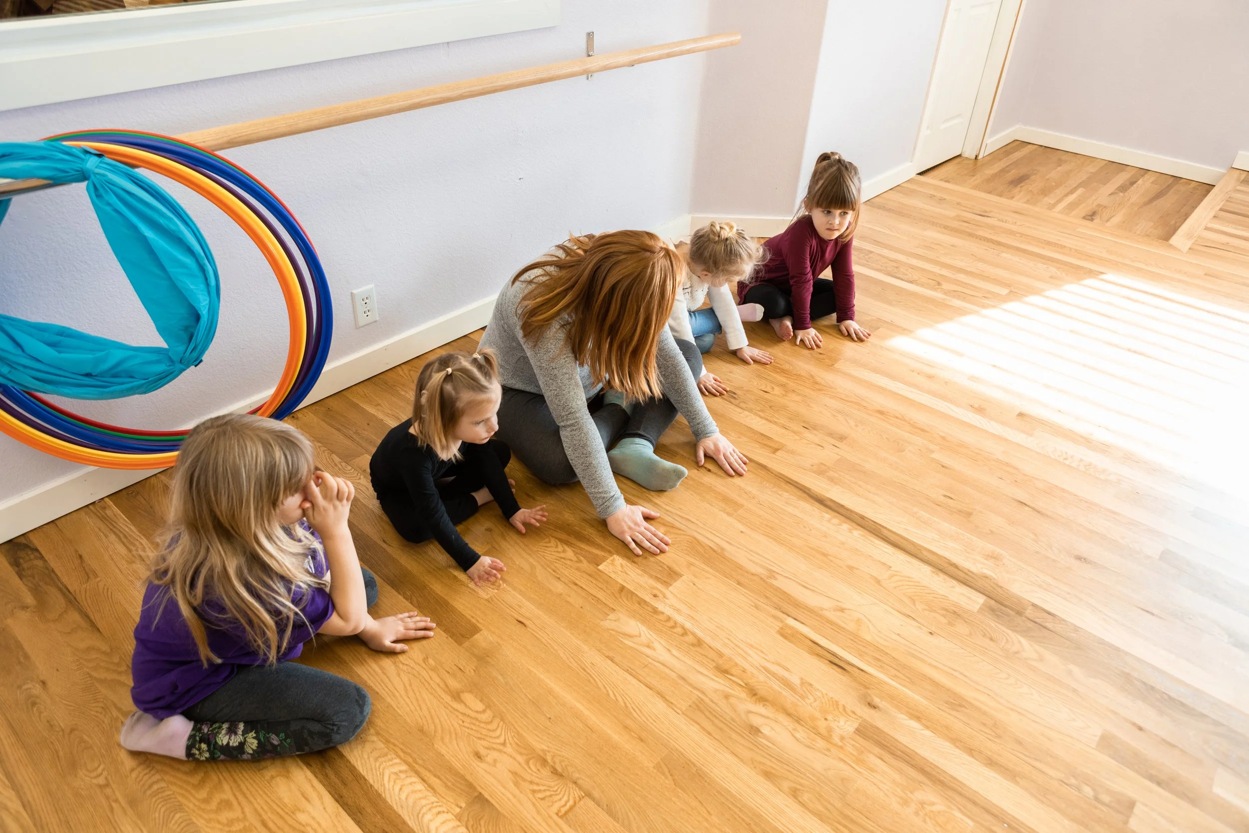 Feel the Beat instructor Heather with kids of all abiliites from her dance class.