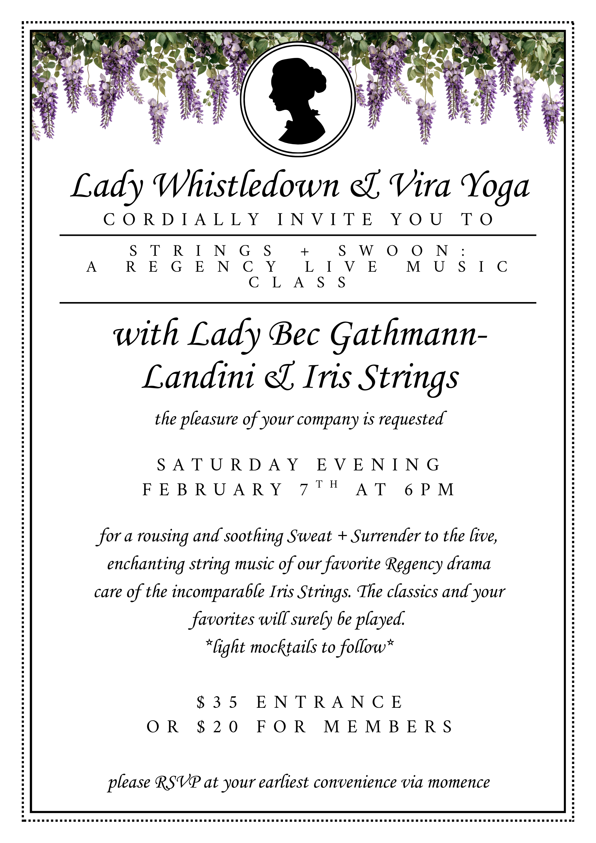 Strings + Swoon: a 🪻regency🪻 live music sweat + surrender