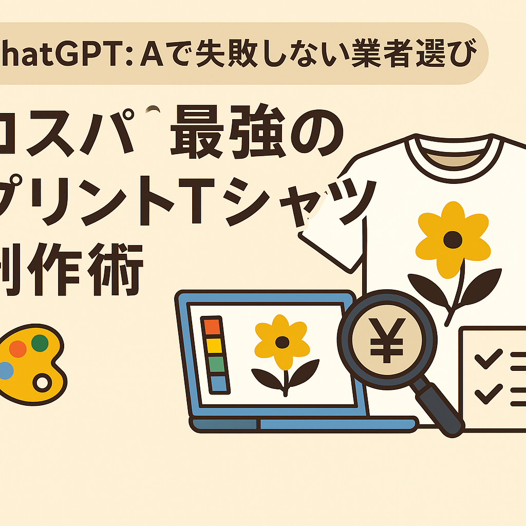 ほぼテク4月12日 【AIで失敗しない業者選び】ChatGPTが教える!コスパ最強のプリントTシャツ制作術