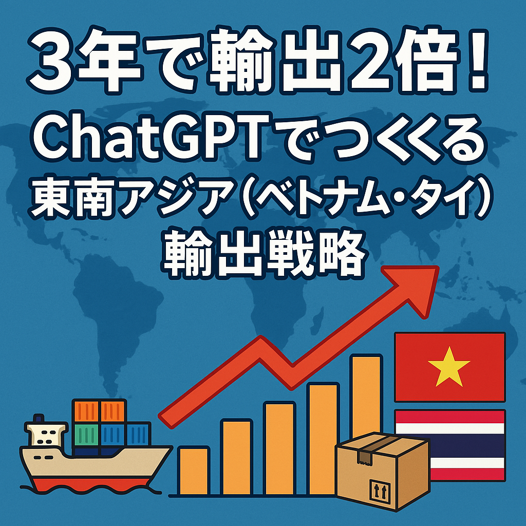 ほぼテク4月13日 3年で輸出2倍!ChatGPTでつくる東南アジア(ベトナム・タイ)輸出戦略