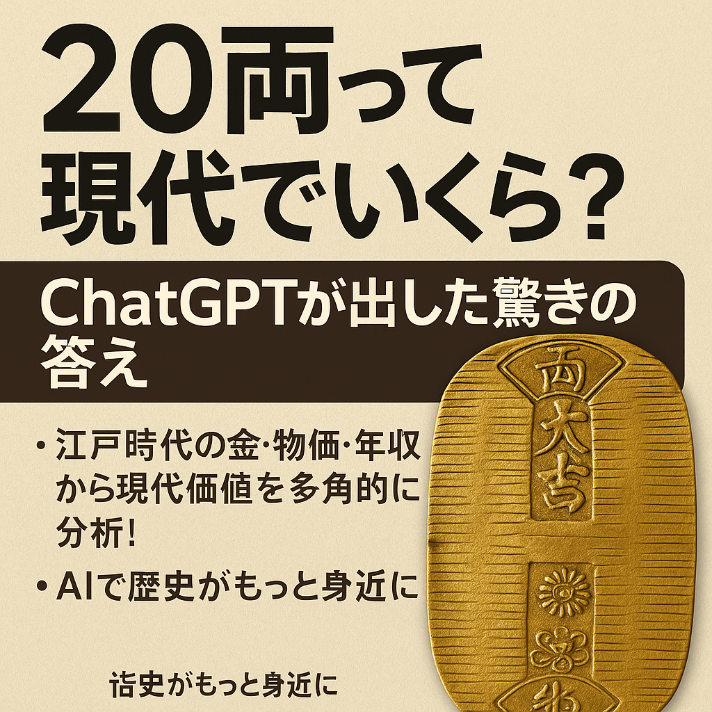 ほぼテク5月5日 20両って今のいくら?ChatGPTで江戸時代の通貨価値を現代換算してみたら衝撃だった