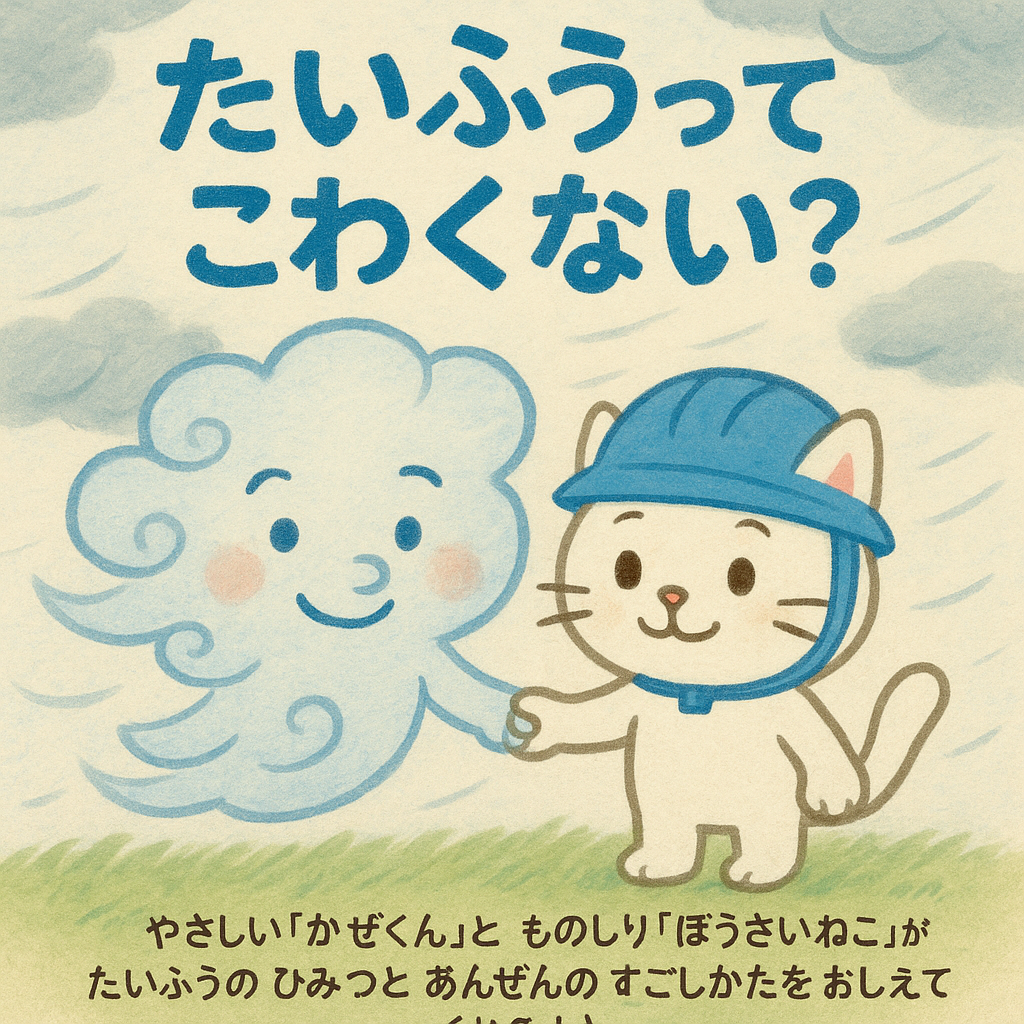 ほぼテク7月14日 【絵本×防災×ChatGPT】台風が来ても安心!子どもが学べるやさしい絵本をAIで作ってみた