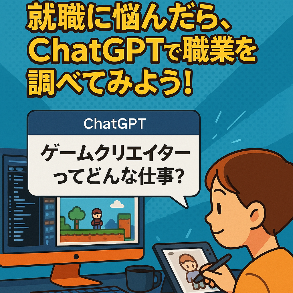 ほぼテク7月28日 🎮【今回はゲームクリエイター編】就職に悩む高校生へ。ChatGPTで“自分に合った仕事”を見つけよう!