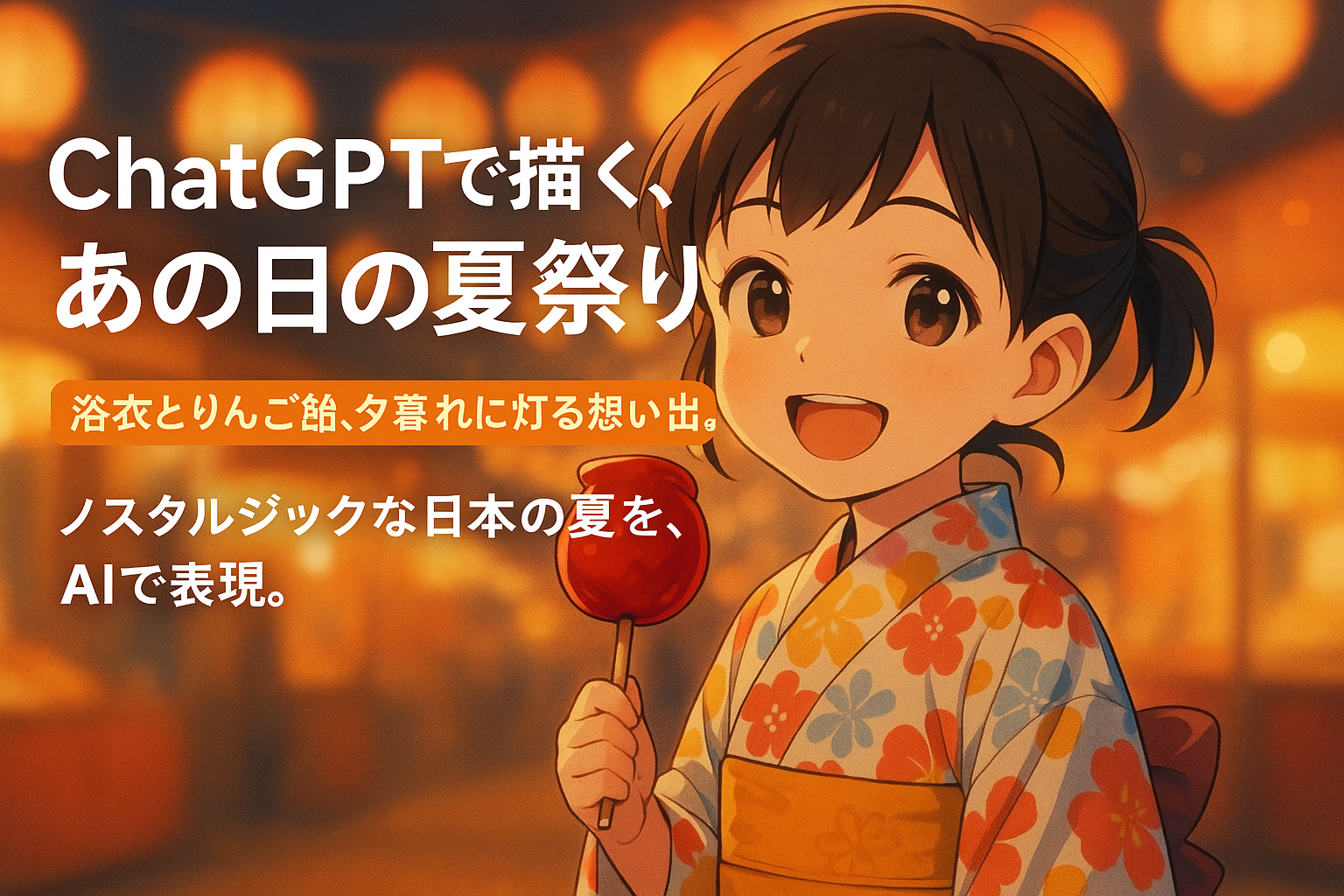 ほぼテク8月7日 【感動イラスト】ChatGPTで描く、夏祭りにいる子どもの世界