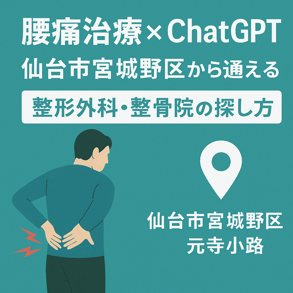 ほぼテク8月18日 【保存版】ChatGPTで近所の腰痛治療クリニックをサクッと検索!〜仙台市宮城野区編〜