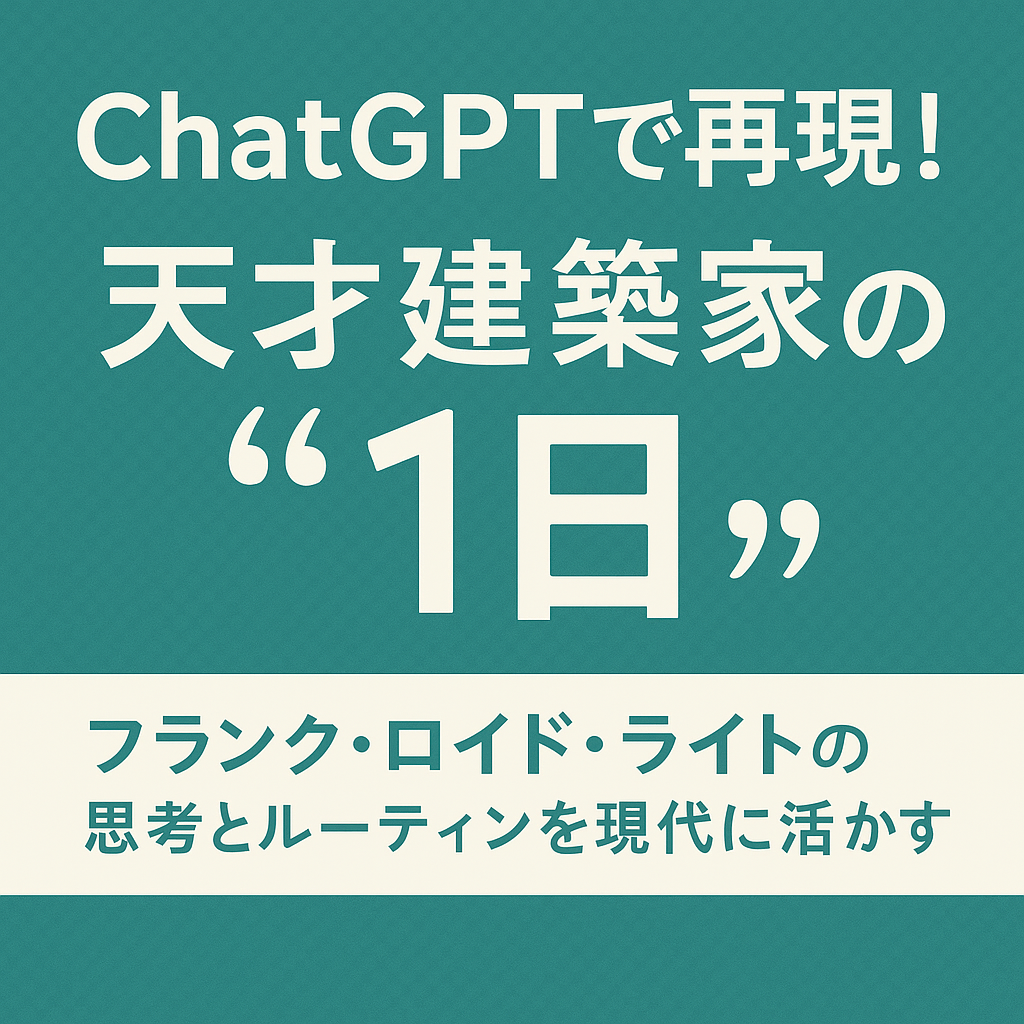 ほぼテク9月3日 天才建築家フランク・ロイド・ライトの「一日」をChatGPTで再現!