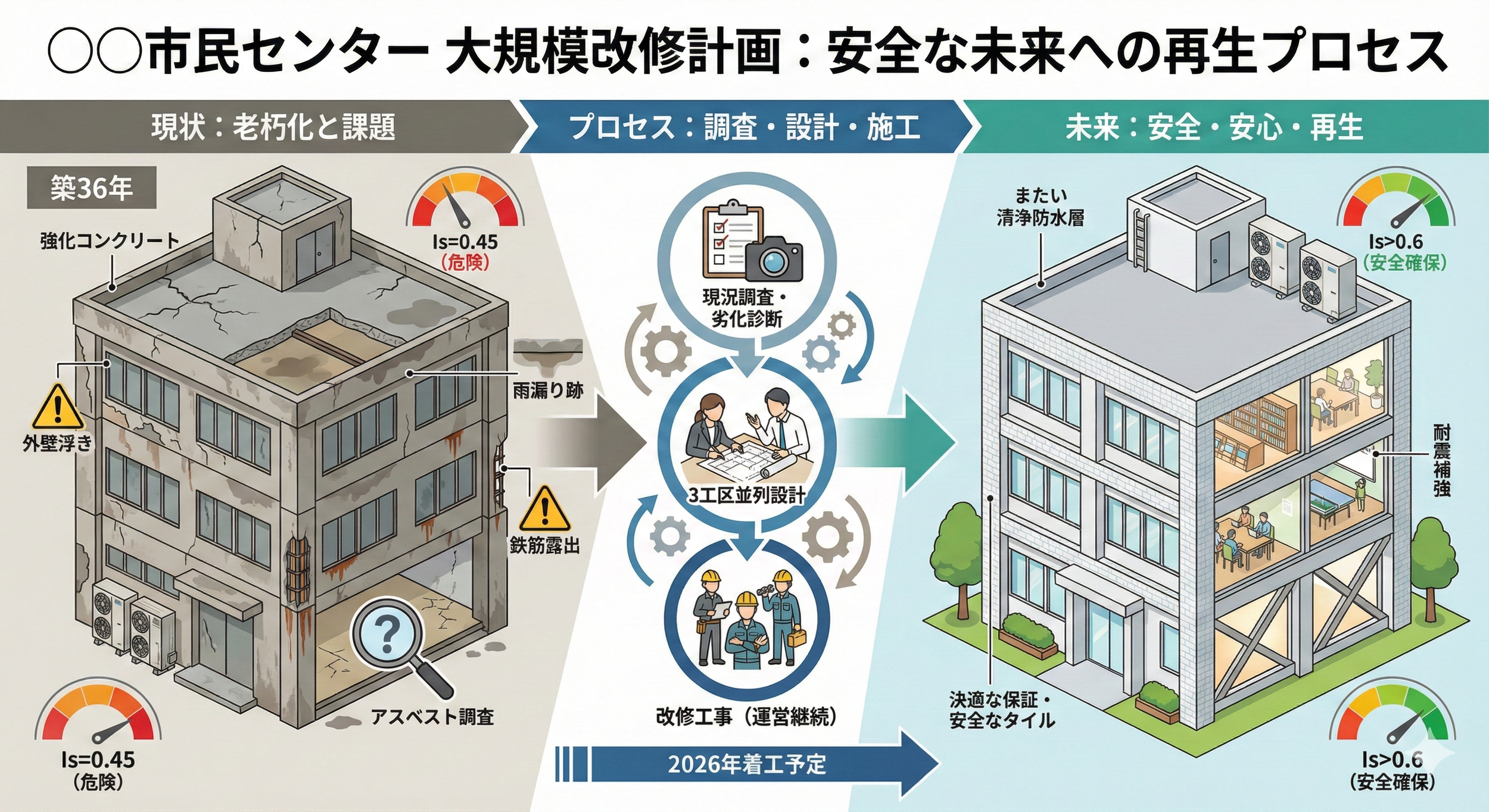 ほぼテク12月16日 【驚くほど分かりやすい】Geminiで老朽化施設の改修計画を一発作成！～○○市民センターを例に学ぶAI活用術～