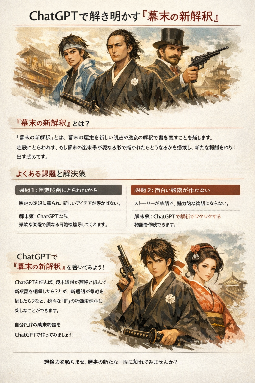 ほぼテク12月27日 【ChatGPTで幕末を再発見】想像を超える「幕末の新解釈」をAIと一緒に創る方法