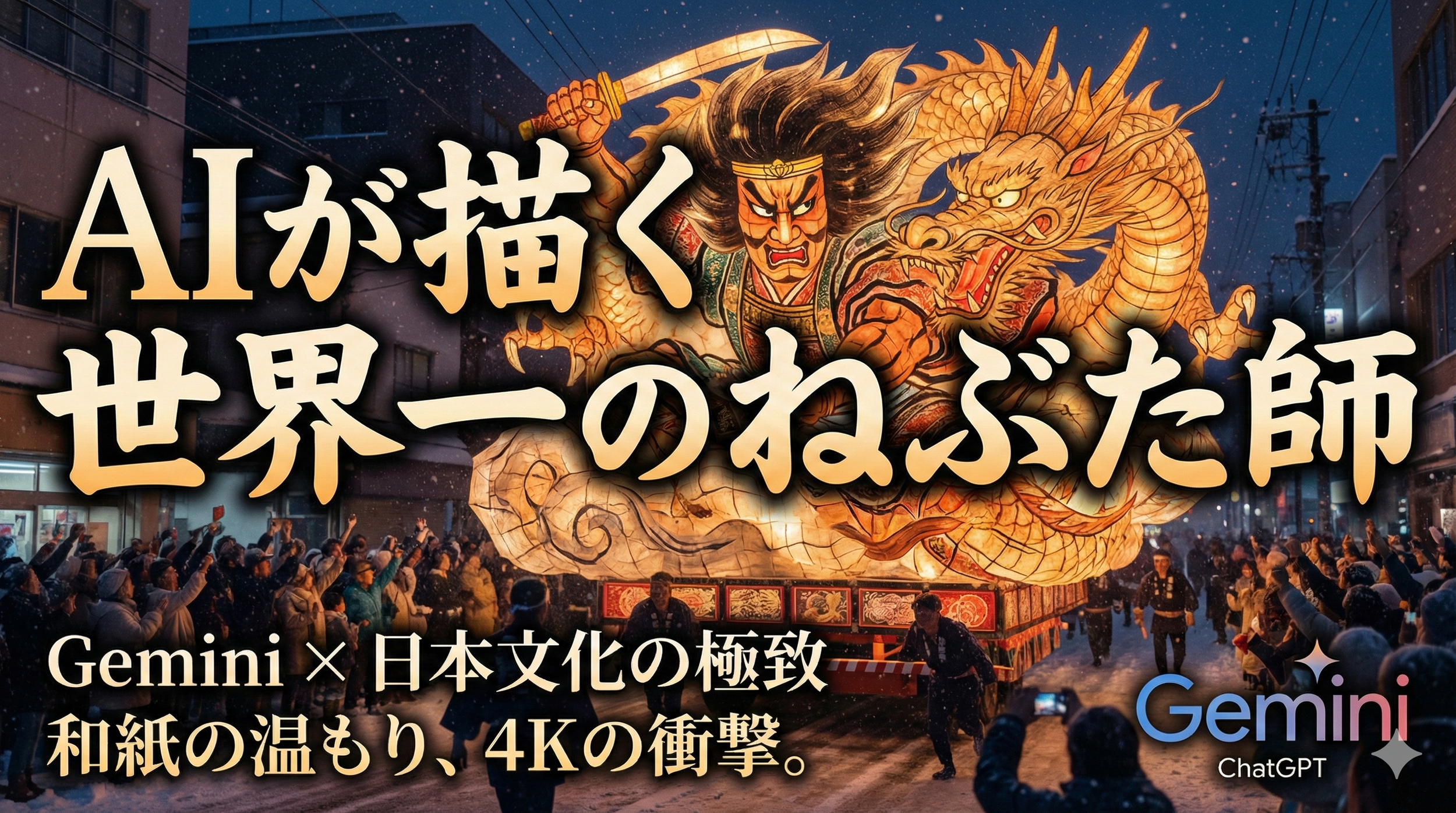 ほぼテク1月4日 新春を彩るAIアートの極致！Geminiで「世界一のねぶた師」になってみた