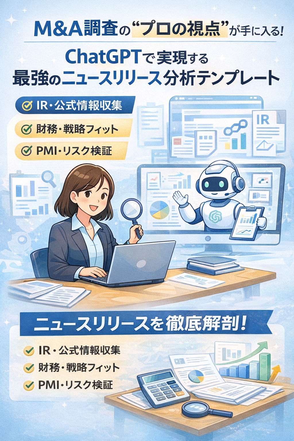 ほぼテク1月19日 M&A調査の“プロの視点”が手に入る！ChatGPTで実現する最強のニュースリリース分析テンプレート