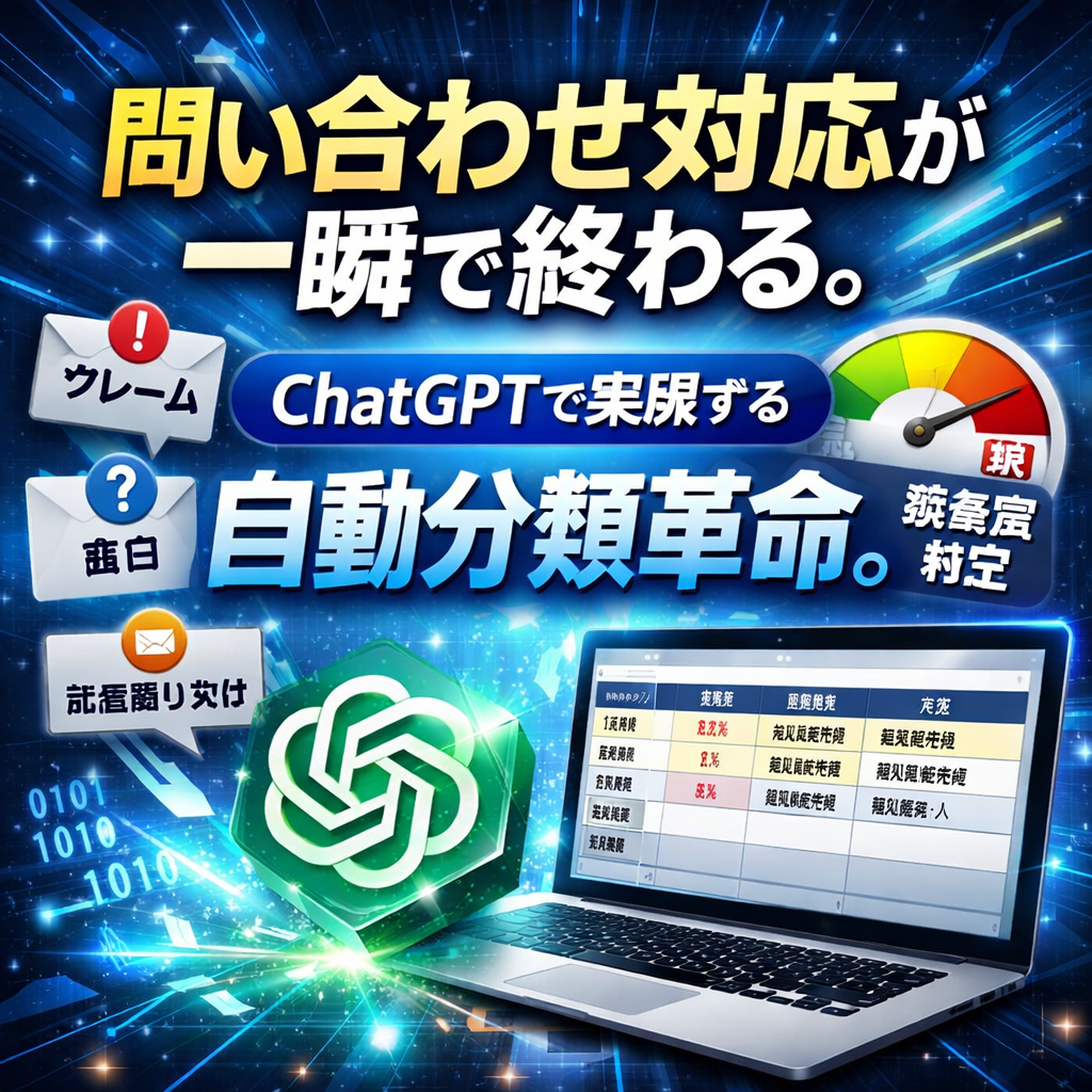 ほぼテク3月2日 【保存版】問い合わせ対応が一瞬で整う。ChatGPTでカスタマーサポートの分類業務を自動化する最強プロンプト解説。