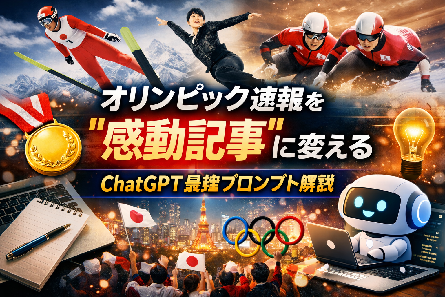 ほぼテク2月15日 【保存版】オリンピック速報を“感情で読ませる”記事に変える最強プロンプト解説
