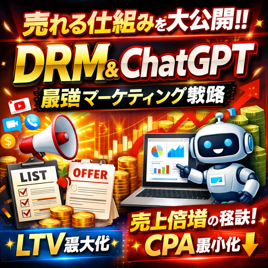 ほぼテク2月20日 【保存版】ChatGPTでDRMを完全理解する方法。売上が伸びない本当の理由と“反応が取れる仕組み”の作り方