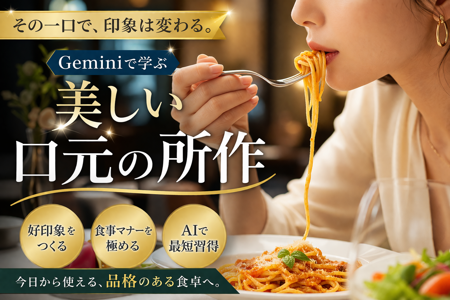 ほぼテク4月5日 【知らないと損】“口元の所作”はAIで磨ける。Geminiで学ぶ美しい食事マナー完全ガイド