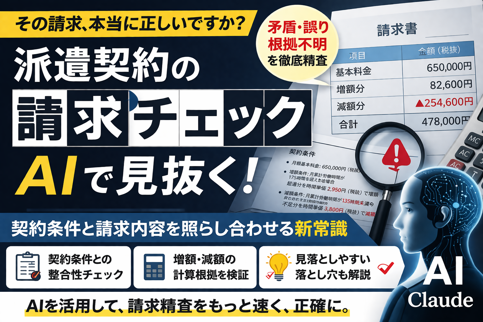 ほぼテク4月2日 派遣契約の請求チェックをAIにやらせるプロンプトを解説