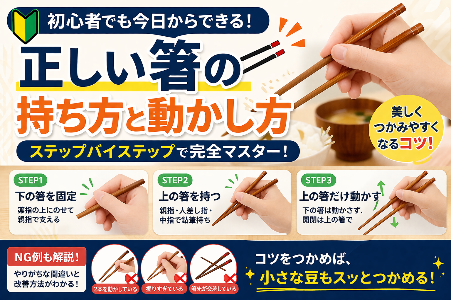 ほぼテク4月8日 【箸の持ち方もAIでここまで変わる。初心者でも分かる説明文を作れるChatGPT活用術