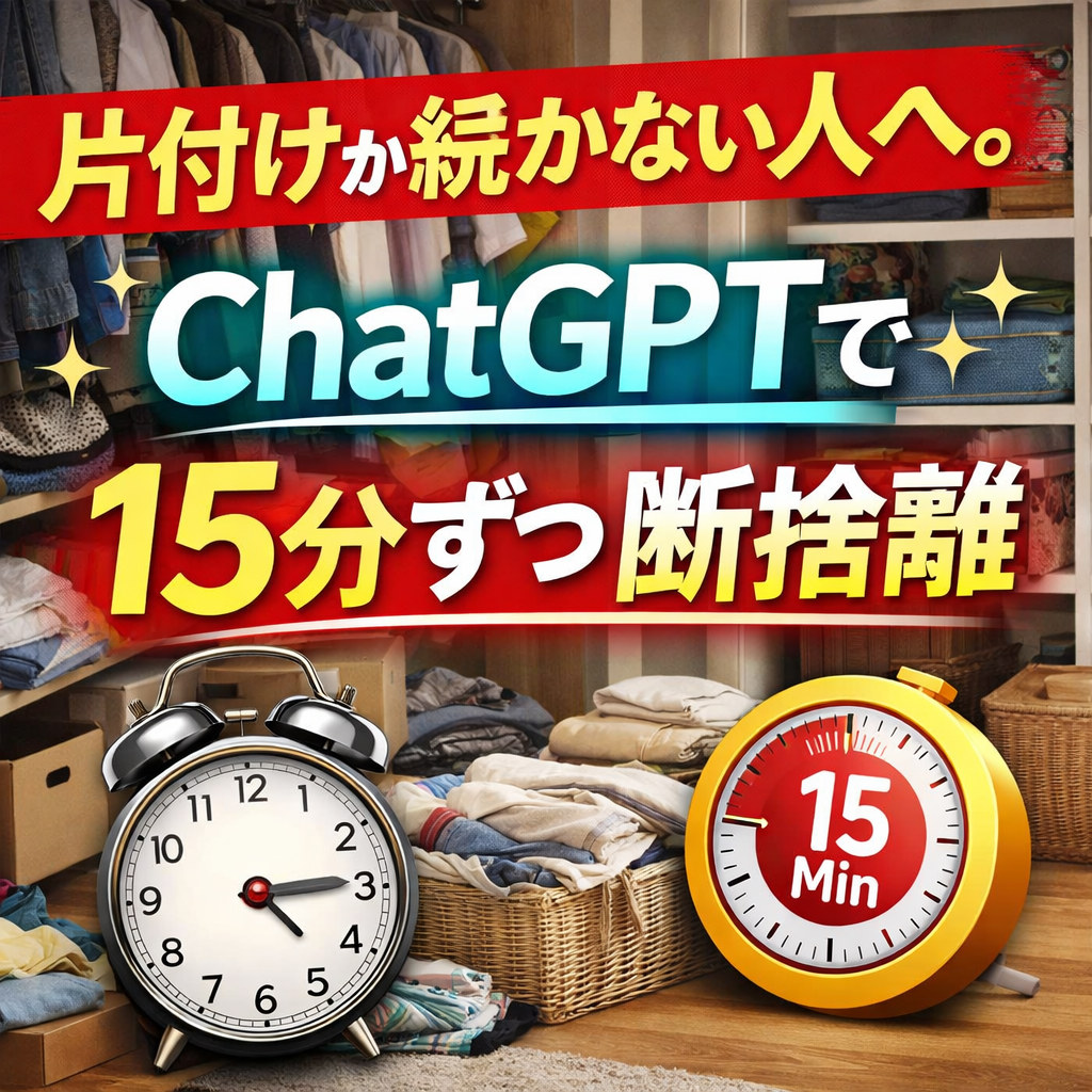 ほぼテク4月11日 週末2時間でクローゼットが整う。ChatGPTで「断捨離が続かない」を解決する超実践テクニック