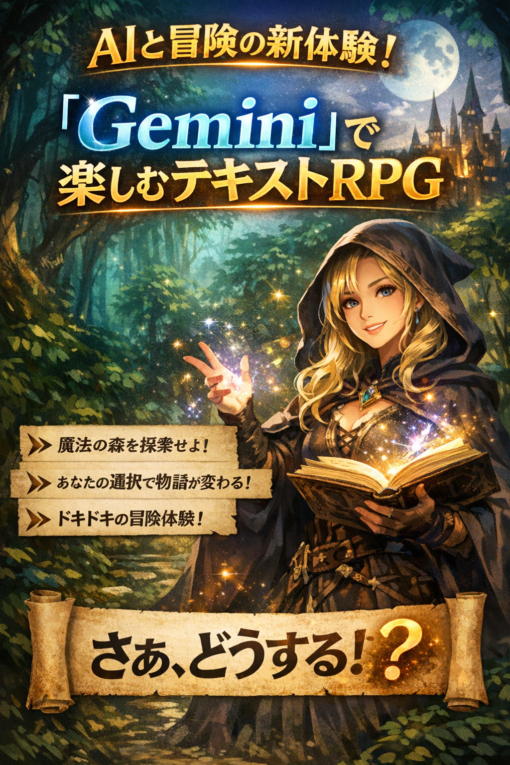 ほぼテク4月12日 Geminiで物語が動き出す。 AI初心者でも楽しめるテキストRPG活用術をやさしく解説
